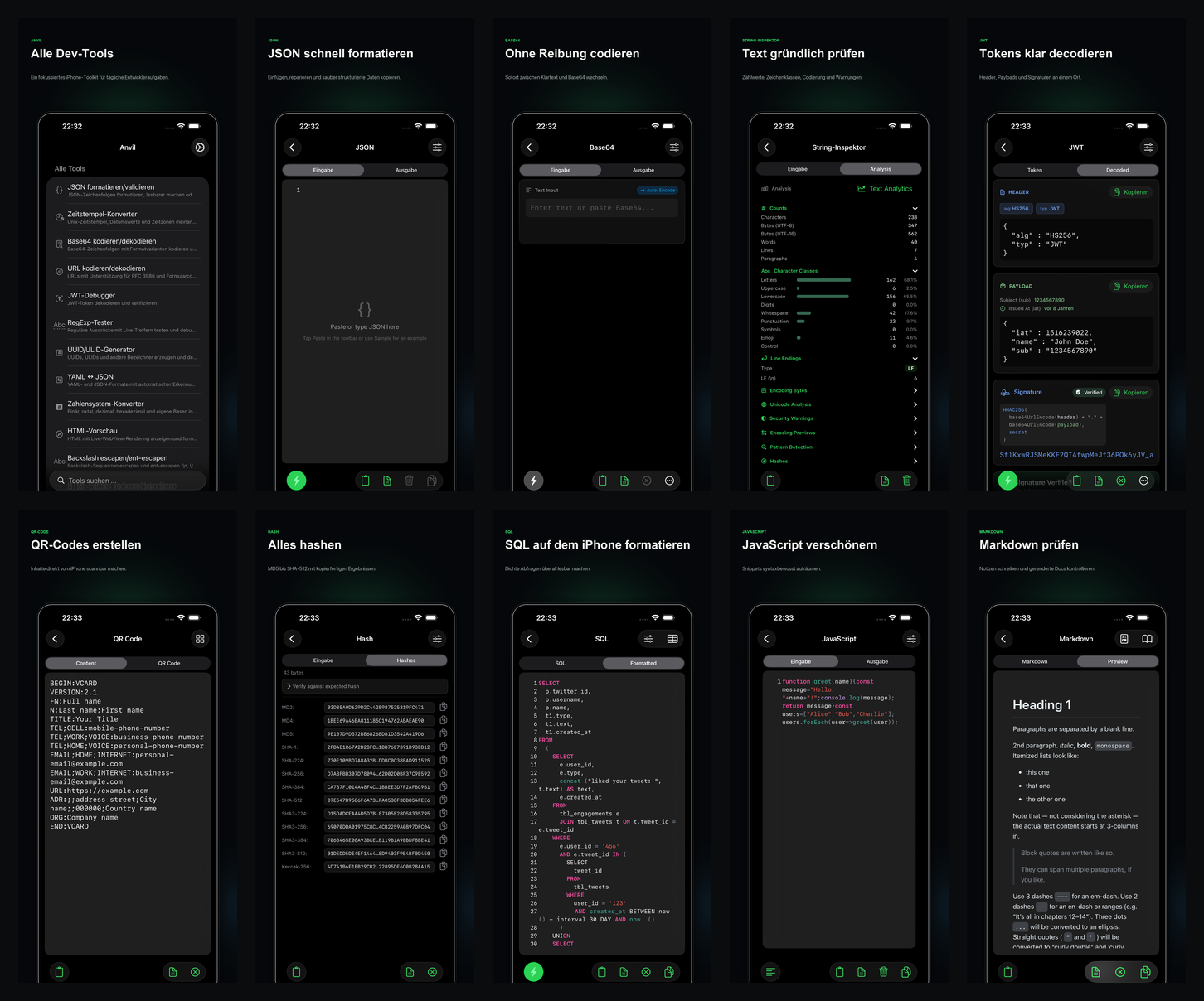 Lokalisierte Anvil-App-Store-Screenshots mit dem Toolkit auf dem iPhone